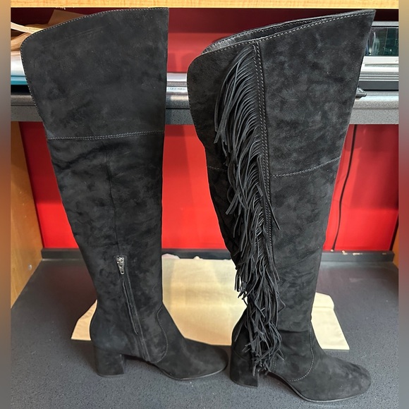 Frye Shoes - Frye Jodie Over The Knee Fringe Black Suede New with Tags & Box Women’s Sz 8.5M
